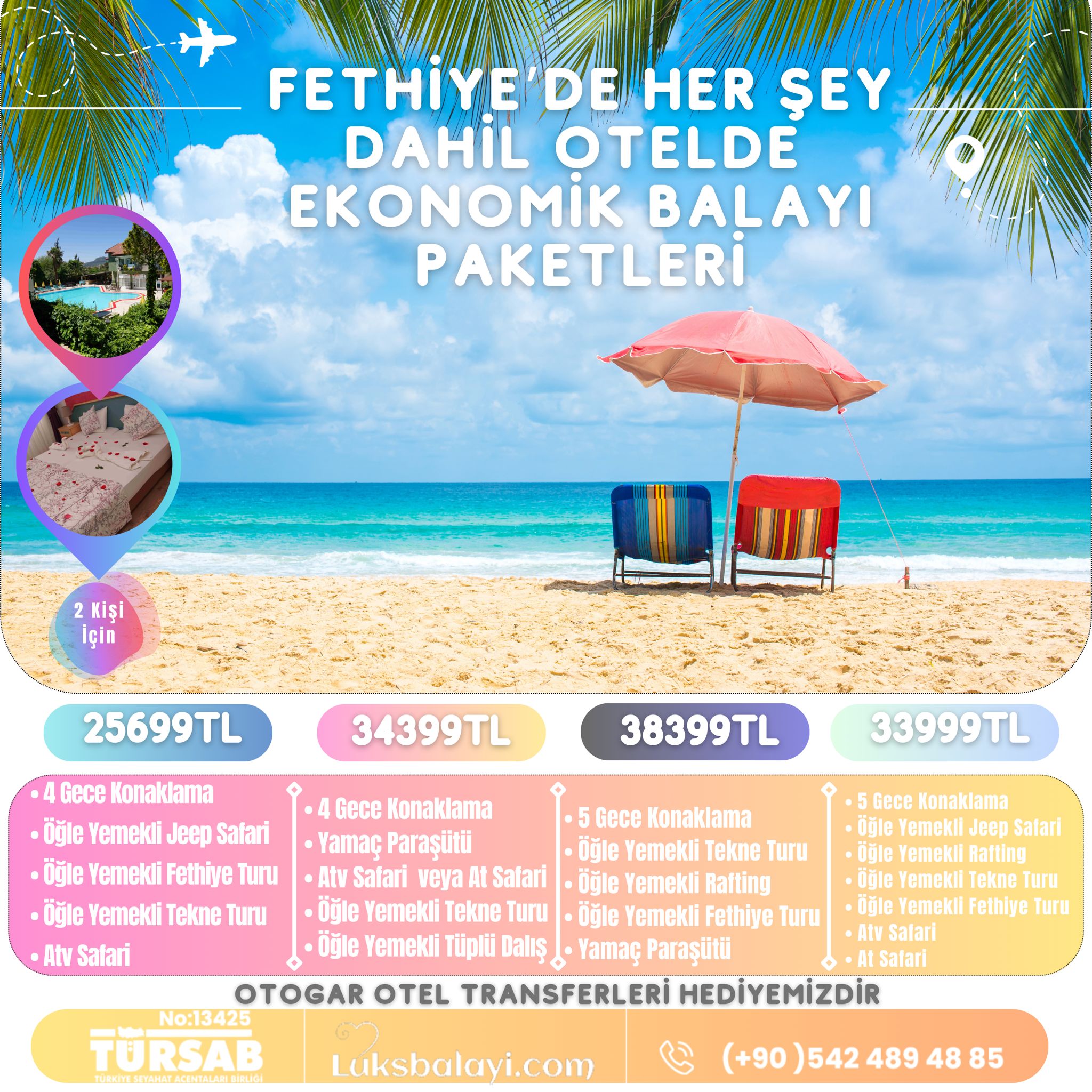 kapak Fethiye'de Her Şey Dahil Otelde Ekonomik Balayı Paketi - Görsel 1